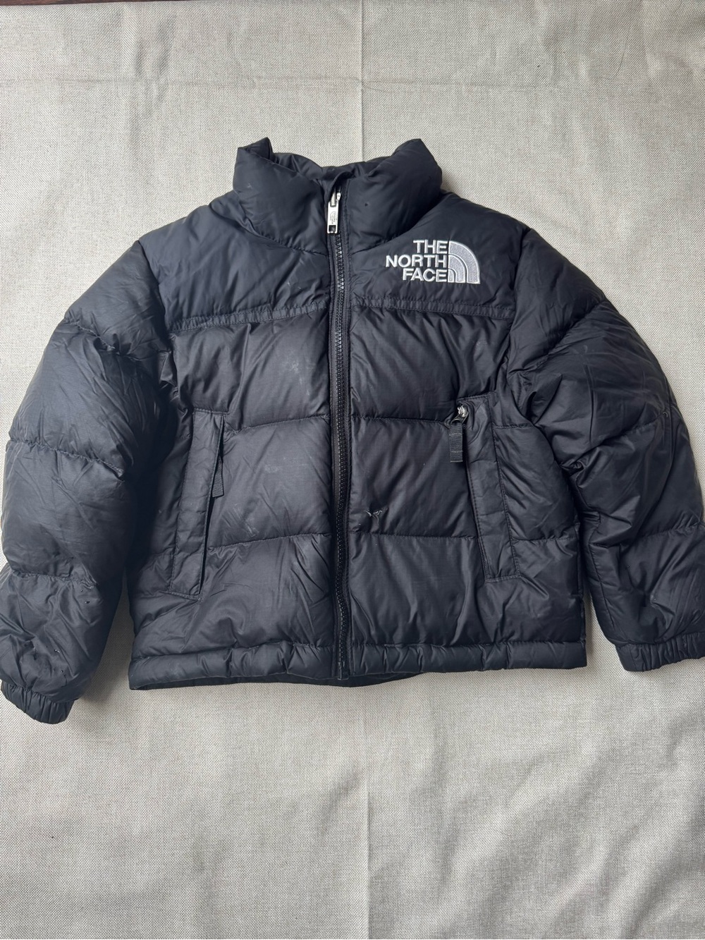 The North Face Kids Black Puffer Coat with Logo